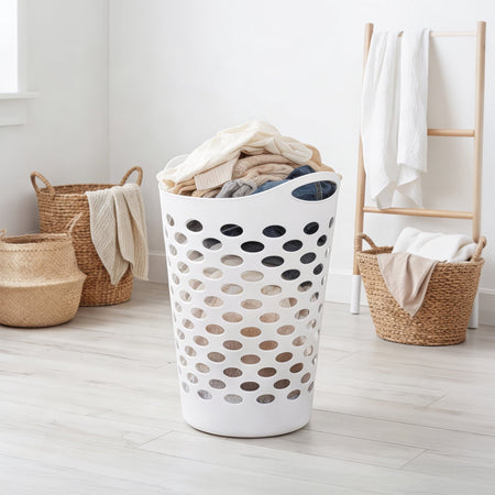 Flexible Round Plastic Laundry Hamper | Tabularaaza