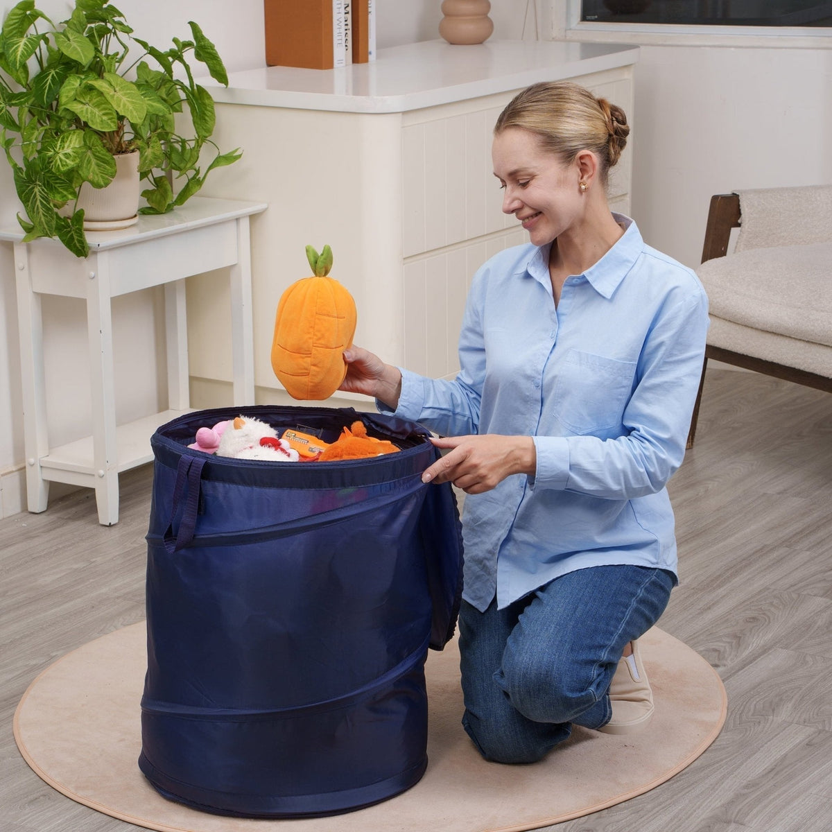 Pop - Up Laundry Hamper with Zipper Lid | Tabularaaza