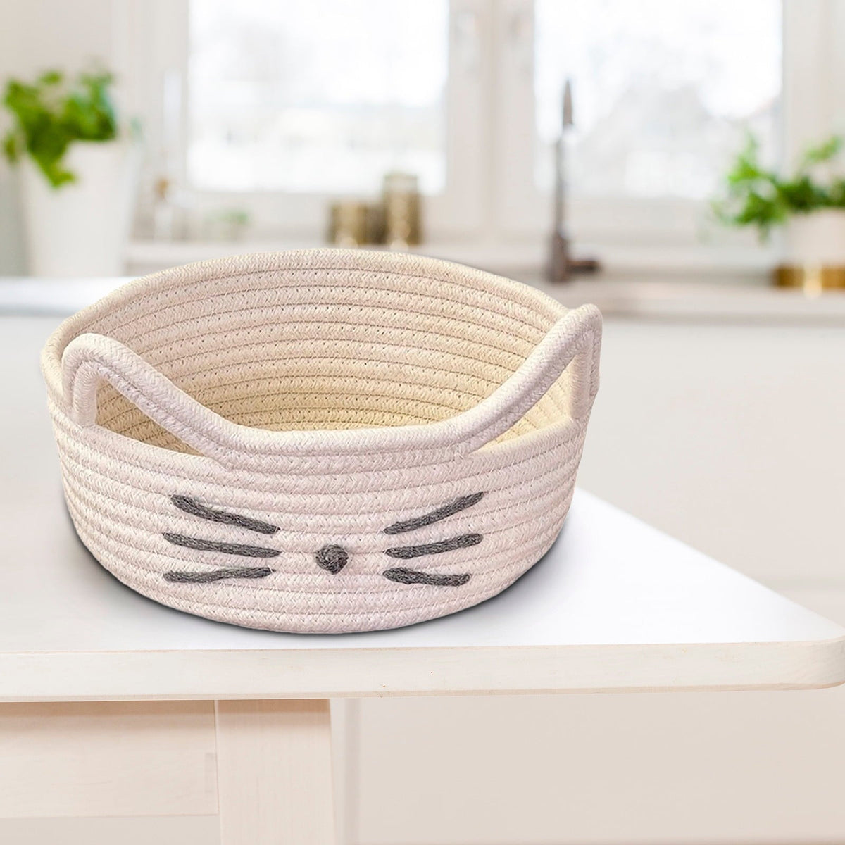 Woven Cotton Rope Decorative Storage Basket | Tabularaaza
