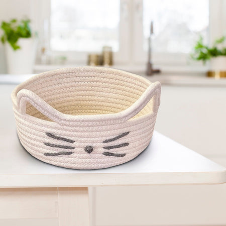 Woven Cotton Rope Decorative Storage Basket | Tabularaaza