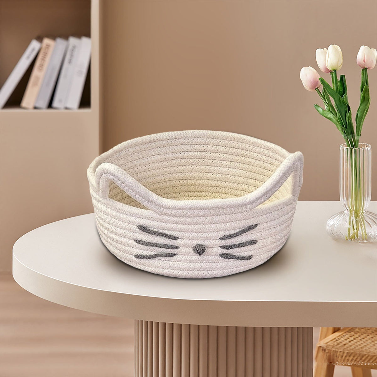 Woven Cotton Rope Decorative Storage Basket | Tabularaaza