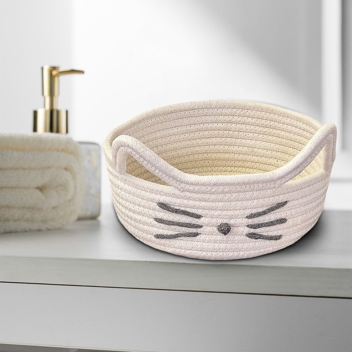 Woven Cotton Rope Decorative Storage Basket | Tabularaaza