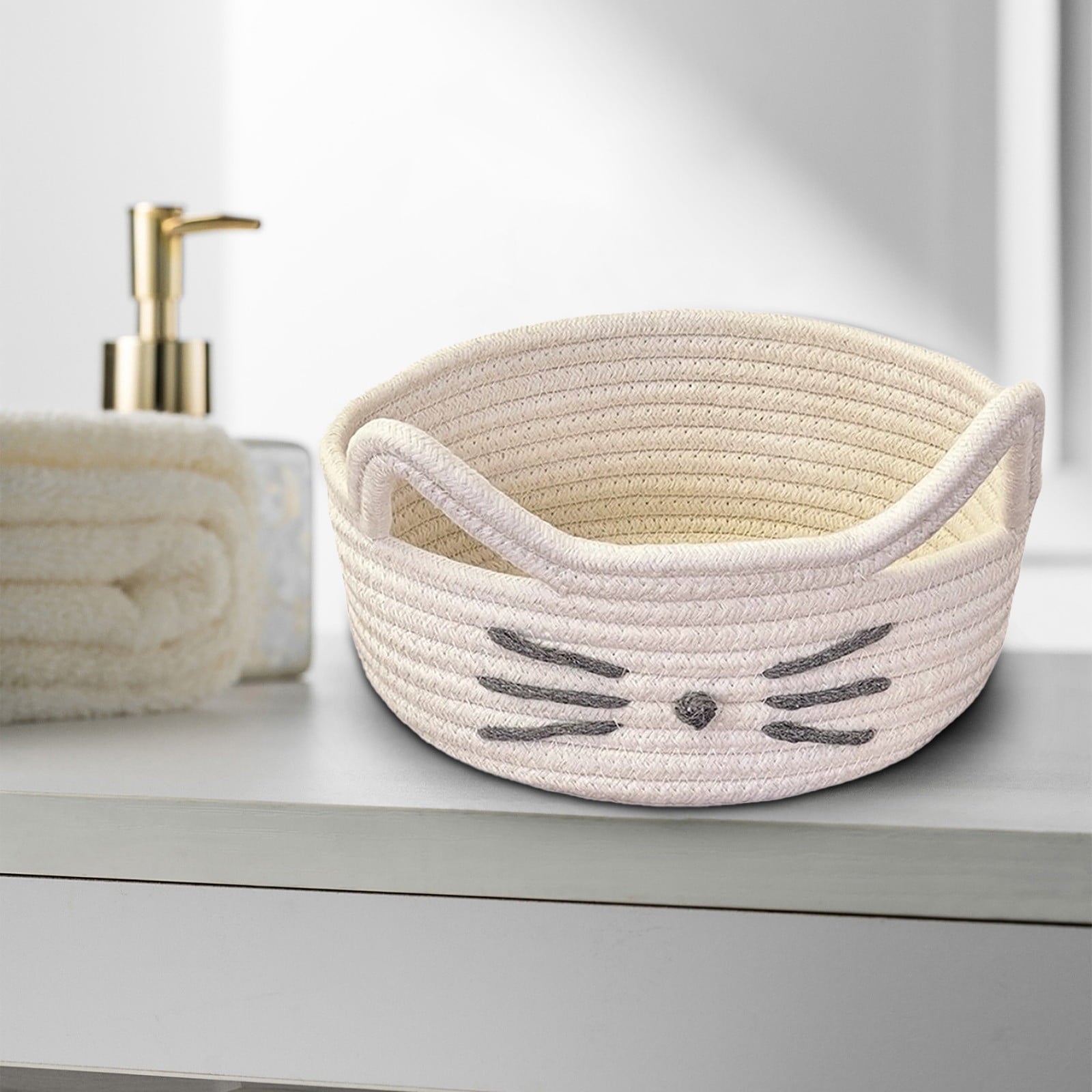 Woven Cotton Rope Decorative Storage Basket | Tabularaaza