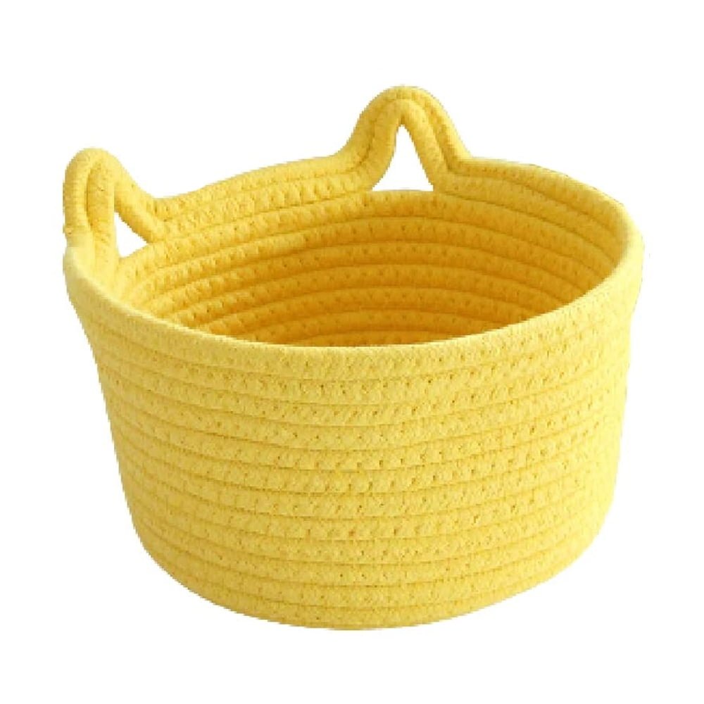 Woven Cotton Rope Storage Basket – Yellow | Tabularaaza