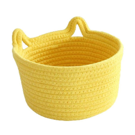 Woven Cotton Rope Storage Basket – Yellow | Tabularaaza